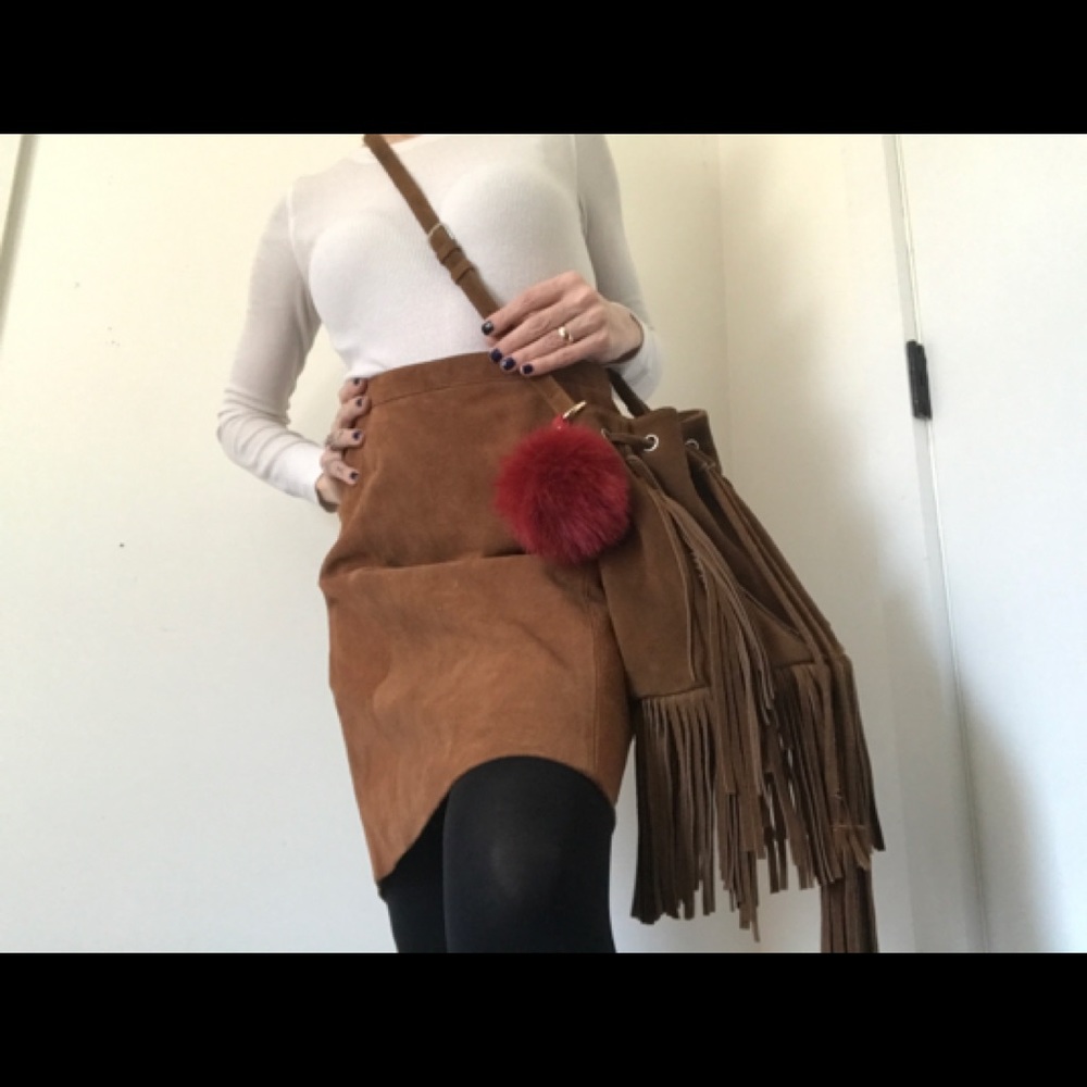 Lisa Cohen For Phoenix Vintage Suede Leather Skirt - Picture 10 of 16